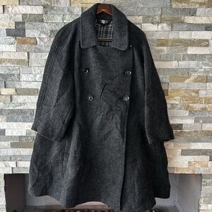Burberry Charcoal Wool Double-Breasted Trench Coat